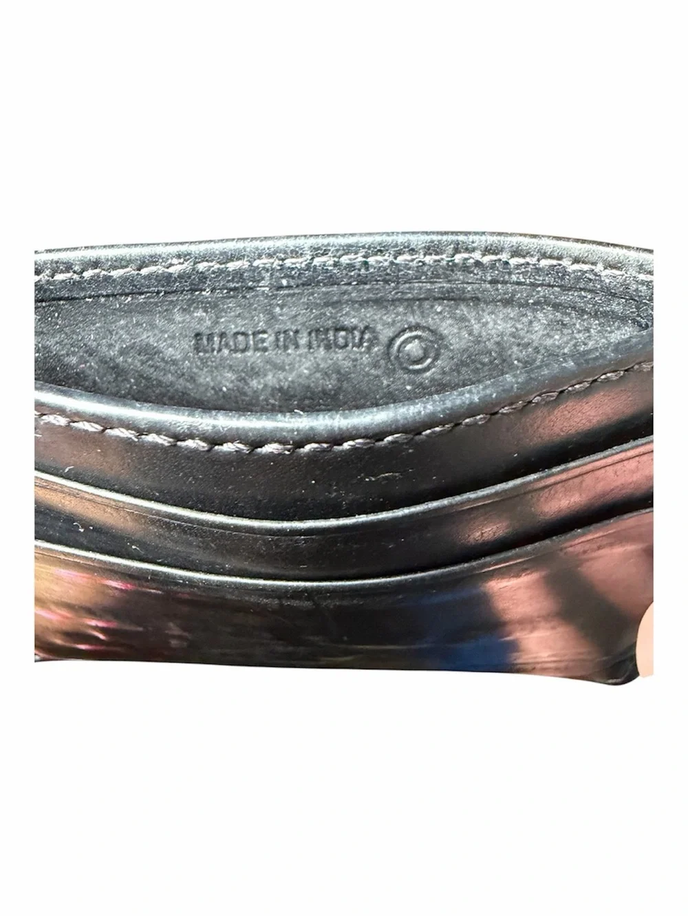 Coach Leather Card Case Slim Wallet Black Magnetic Money Clip Cardholder Minimal